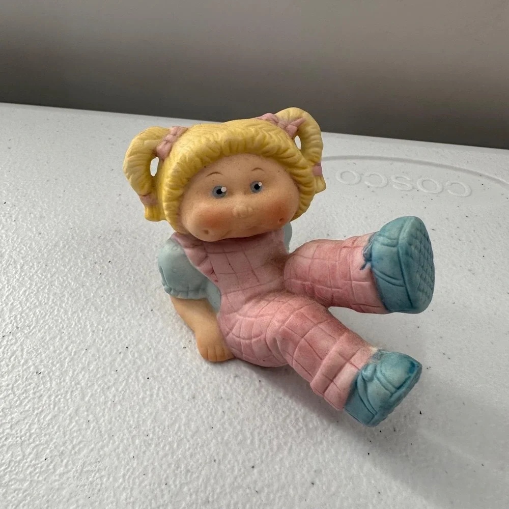 Vintage 1984‎ Cabbage Patch Girl Baby Retro Figurine Set Porcelain OAA Inc 84th
